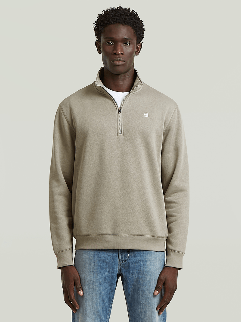 G-Star Men's Pacior Core Half Zip Beige Sweater
