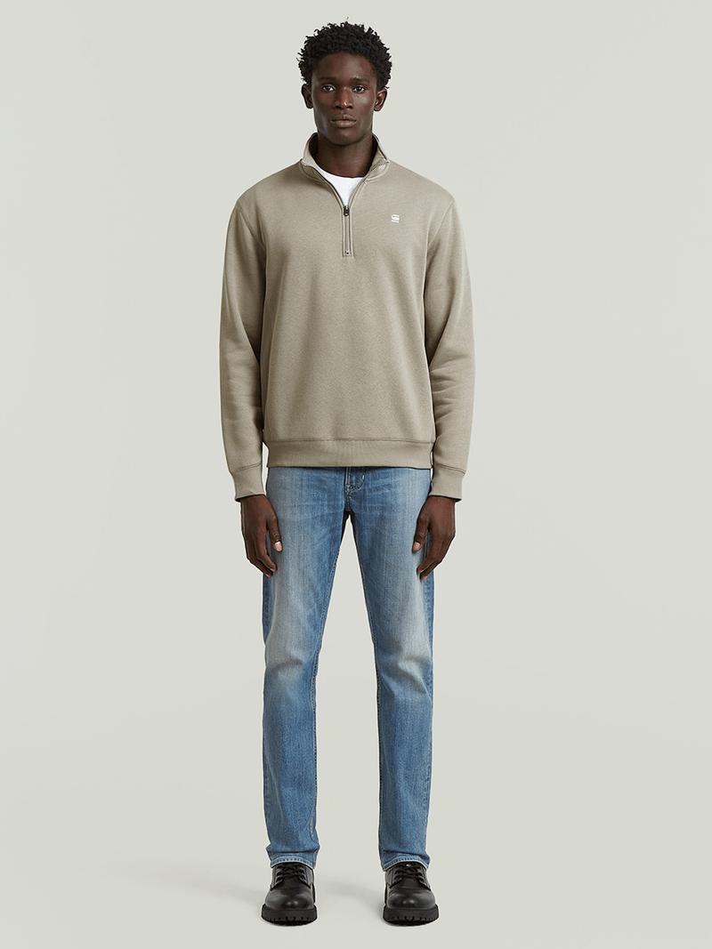 G-Star Men's Pacior Core Half Zip Beige Sweater