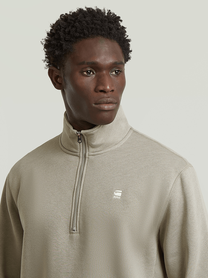 G-Star Men's Pacior Core Half Zip Beige Sweater