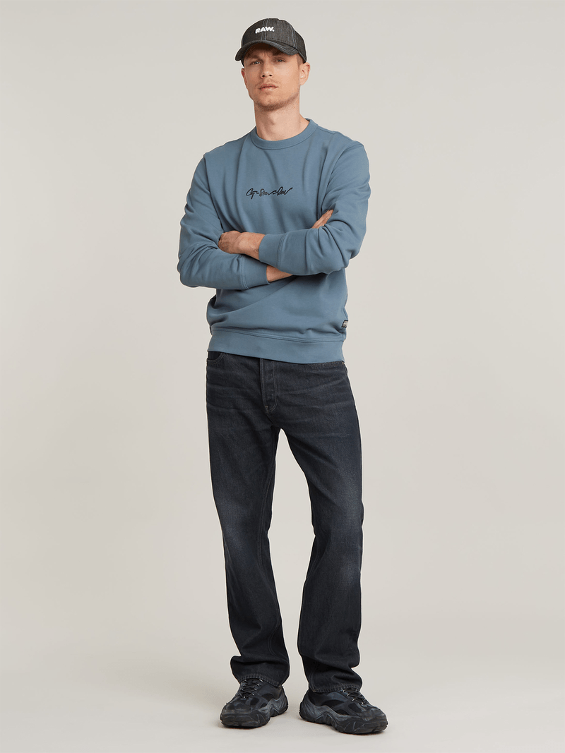 G-Star Men's G-Script Logo Blue Sweatshirt