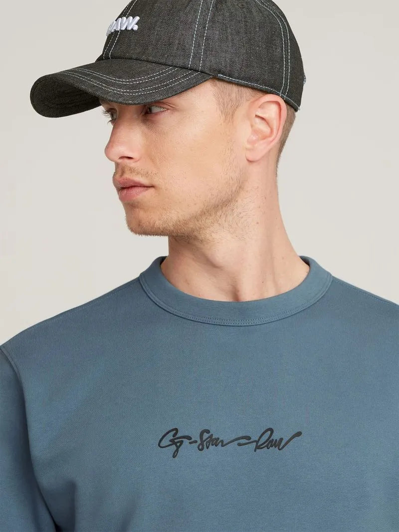 G-Star Men's G-Script Logo Blue Sweatshirt