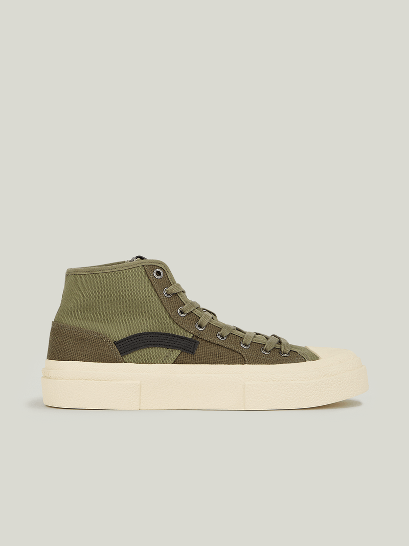G-Star Men's Vodan Mid-Top Olive/White Sneakers
