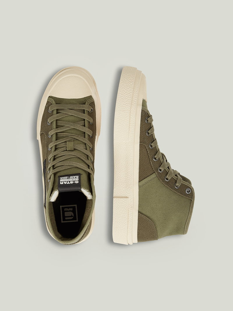 G-Star Men's Vodan Mid-Top Olive/White Sneakers
