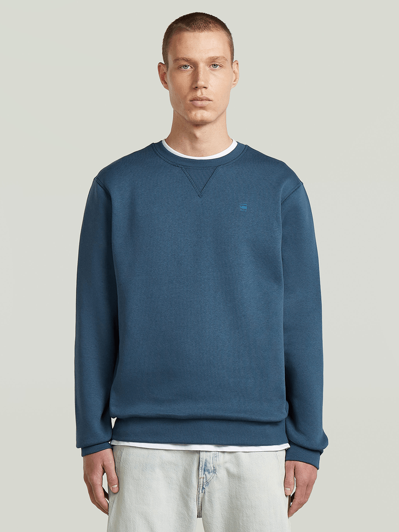 G-Star Men's Pacior Core Long-Sleeve Blue Sweater