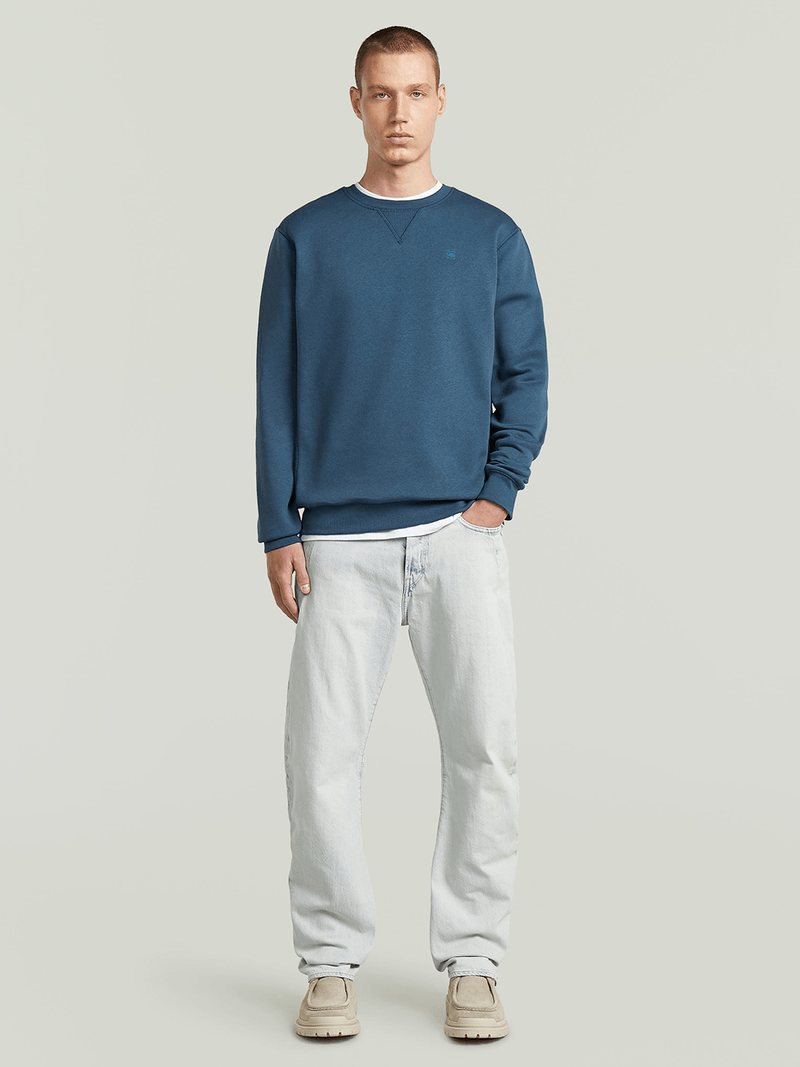 G-Star Men's Pacior Core Long-Sleeve Blue Sweater
