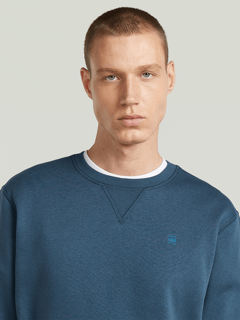 G-Star Men's Pacior Core Long-Sleeve Blue Sweater