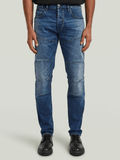 G-Star Men's Biker Patched 3D Slim Denim Blue Jeans