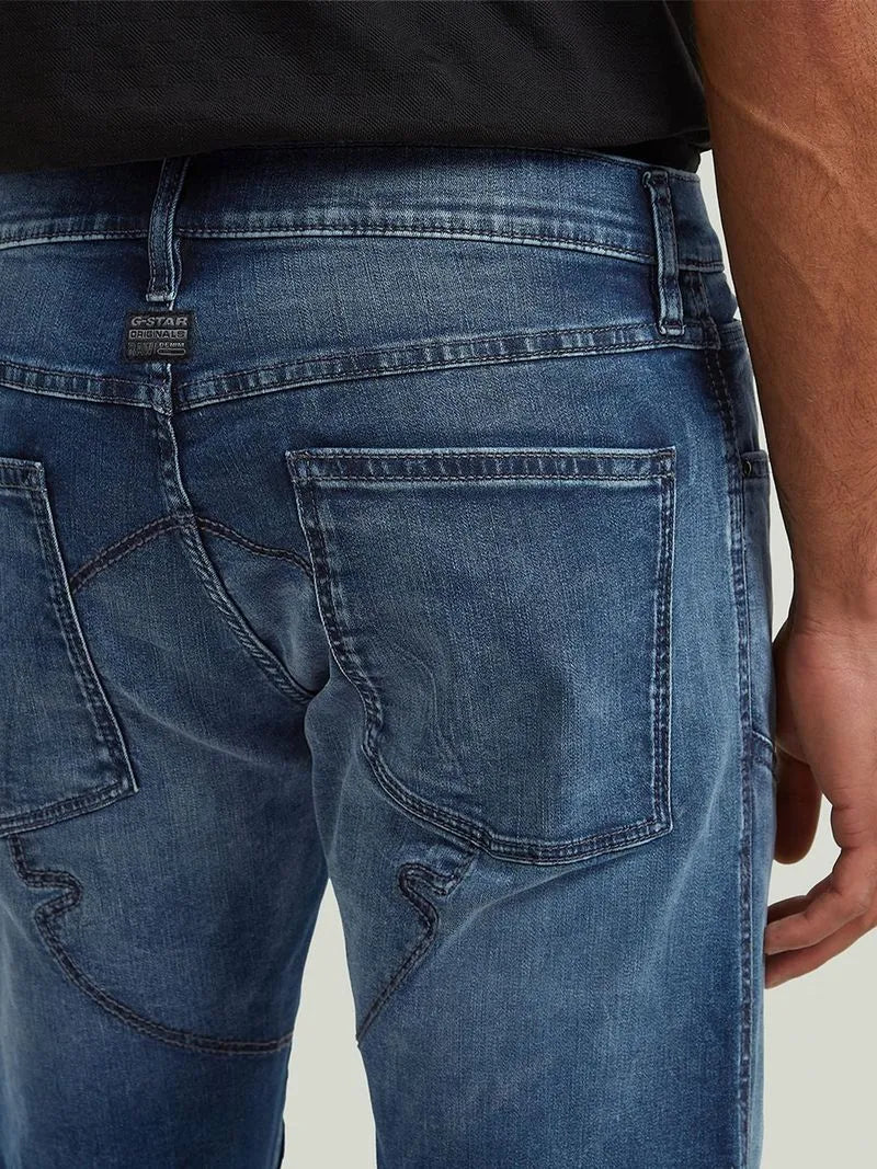 G-Star Men's Biker Patched 3D Slim Denim Blue Jeans