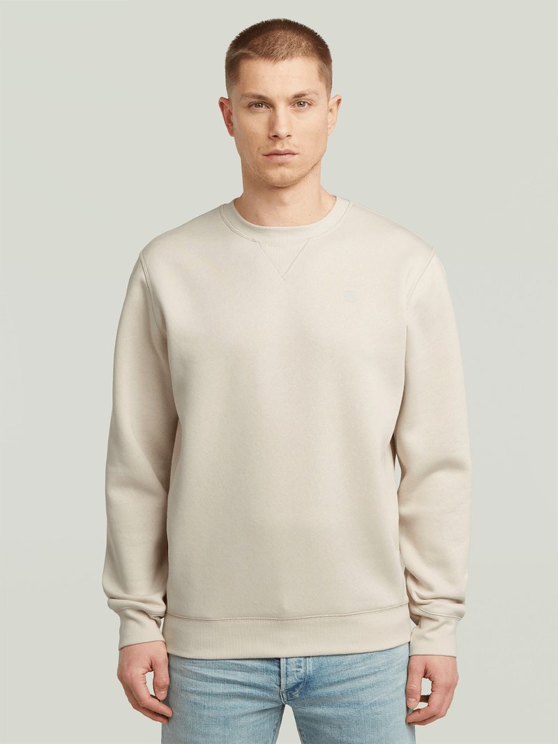 G-Star Men's Core Long Sleeve White Sweater