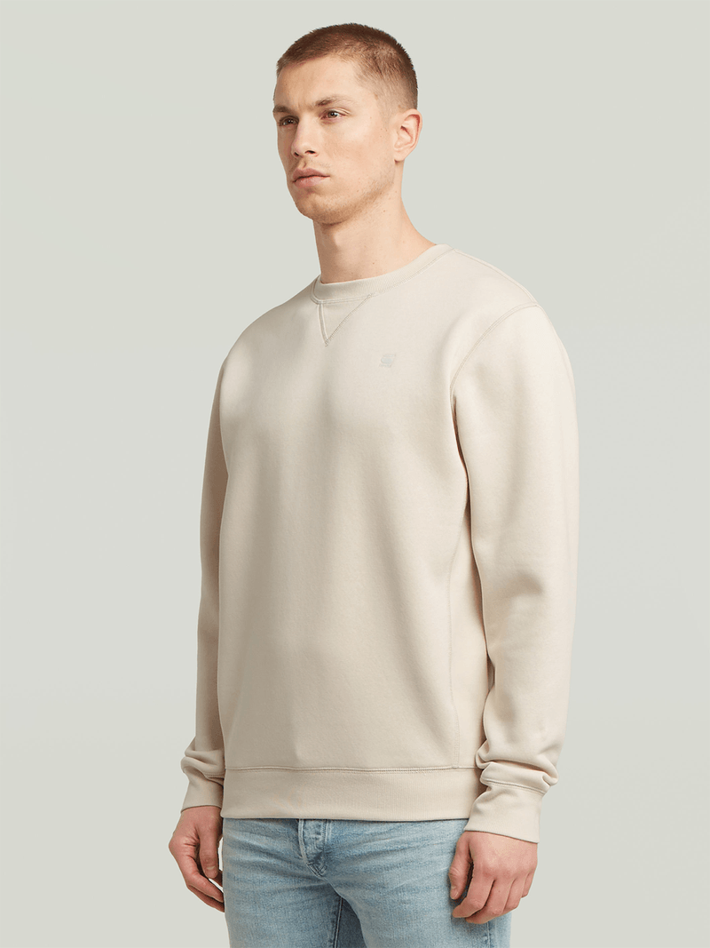 G-Star Men's Core Long Sleeve White Sweater