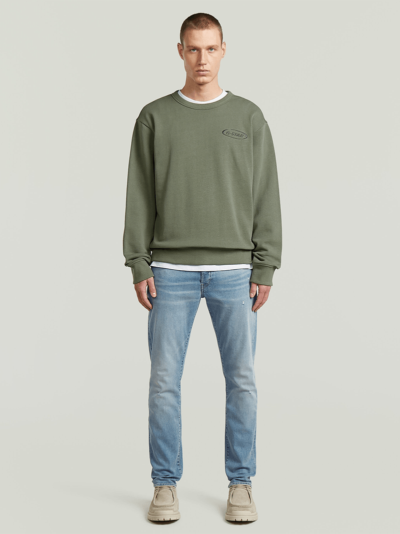 G-Star Men's 90s Logo Green Sweater