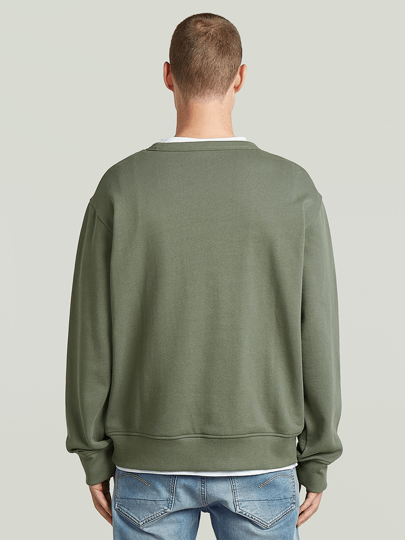 G-Star Men's 90s Logo Green Sweater