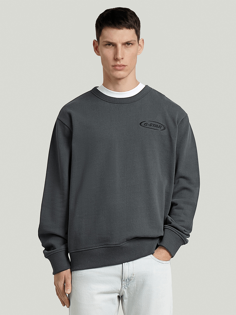 G-Star Men's 90s Logo Grey Sweater
