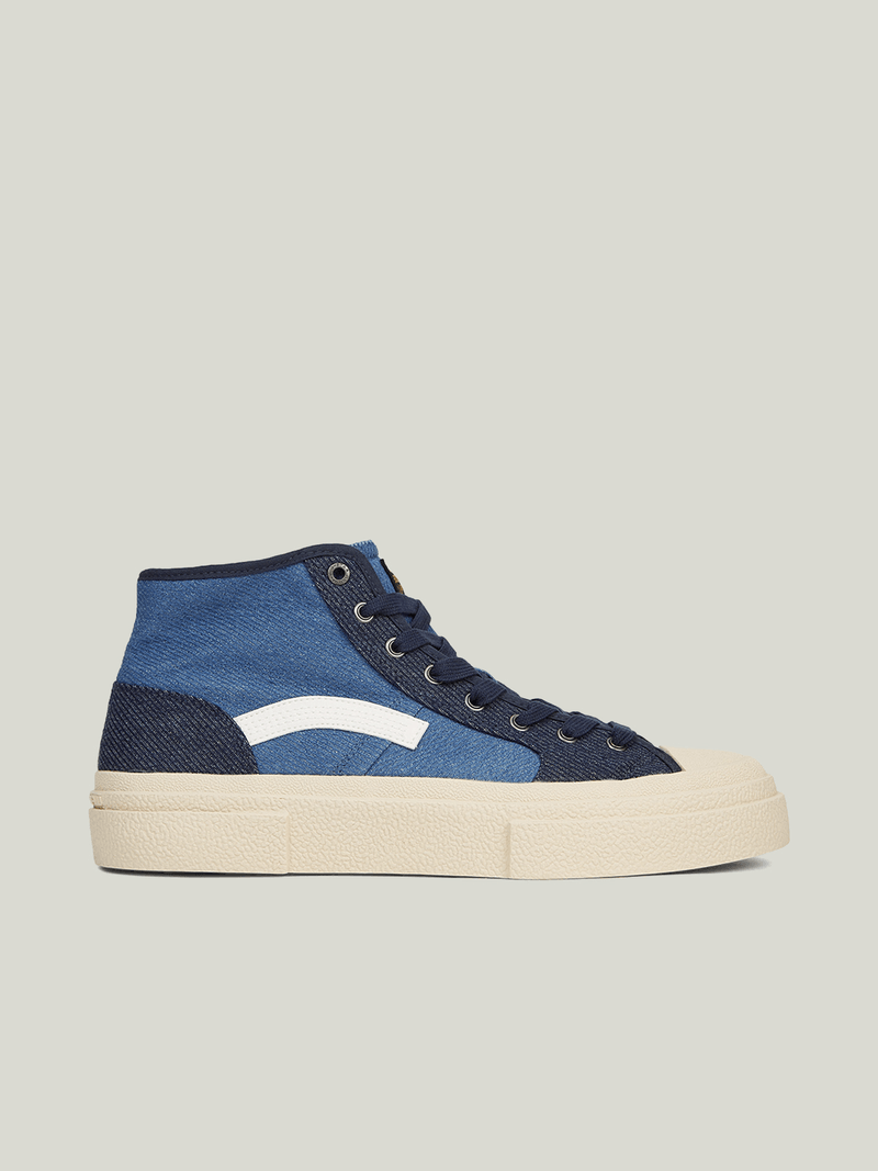 G-Star Men's Vodan Mid-Top Denim Navy/White Sneakers