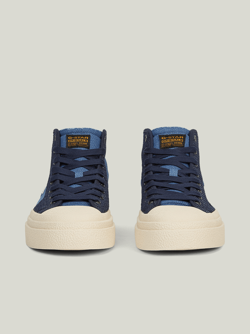 G-Star Men's Vodan Mid-Top Denim Navy/White Sneakers