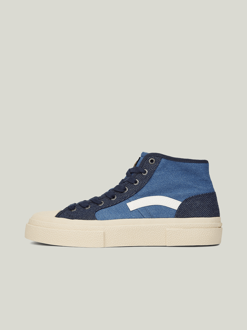 G-Star Men's Vodan Mid-Top Denim Navy/White Sneakers