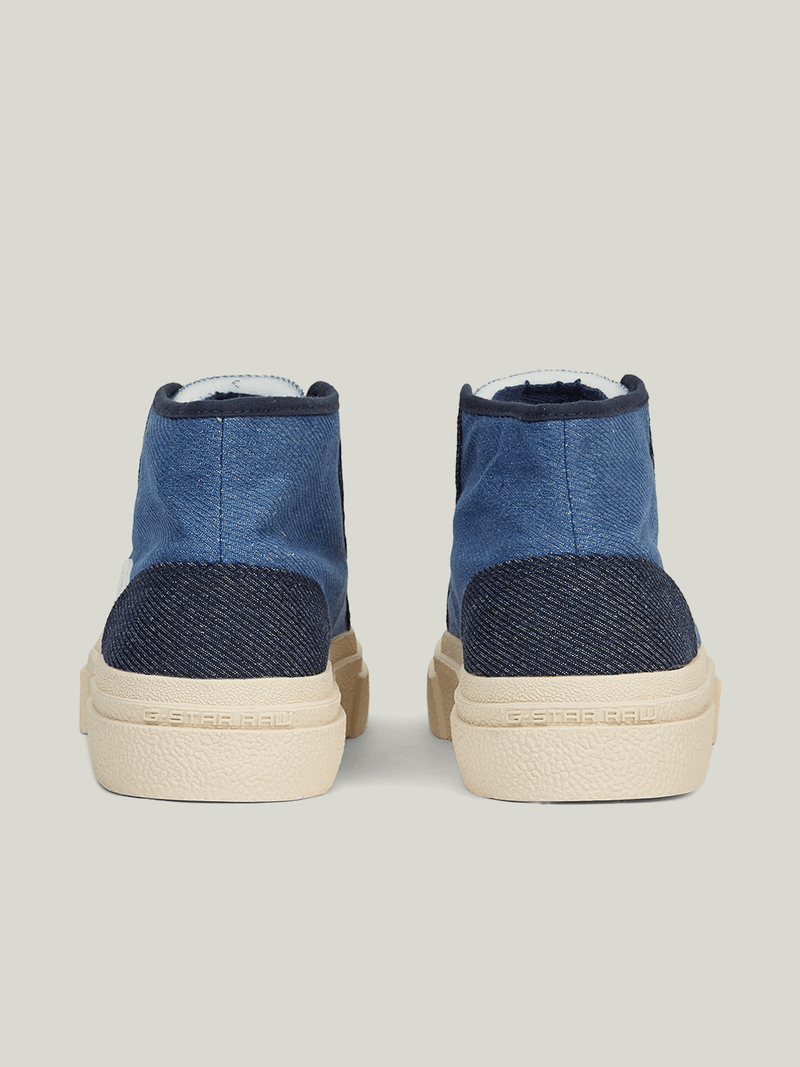 G-Star Men's Vodan Mid-Top Denim Navy/White Sneakers