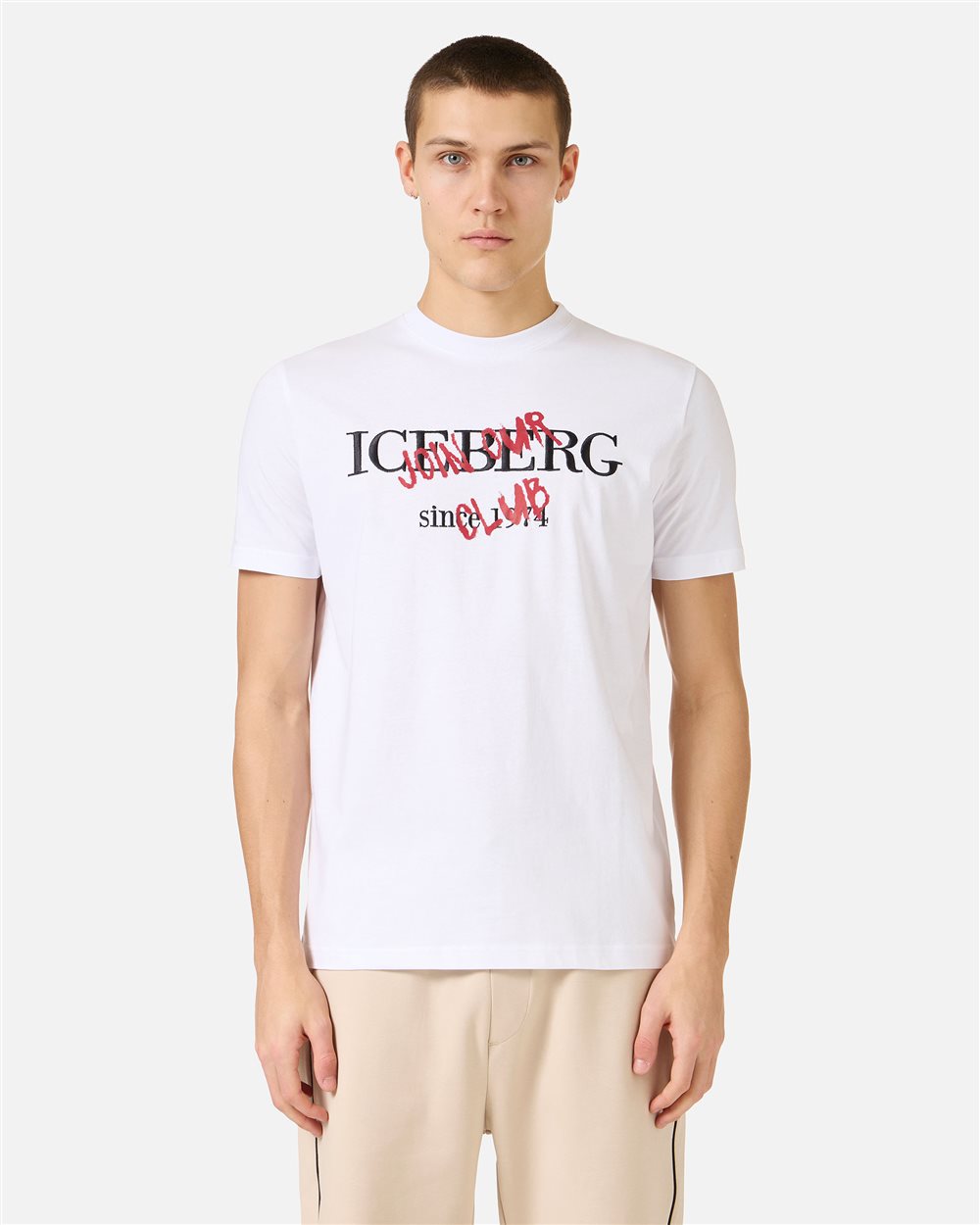 Iceberg Slim fit optic white cotton jersey T-shirt with logo print
