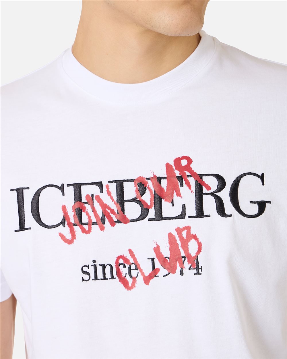 Iceberg Slim fit optic white cotton jersey T-shirt with logo print