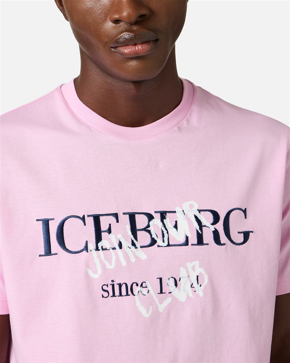 Iceberg Slim fit pink cotton jersey T-shirt with logo print