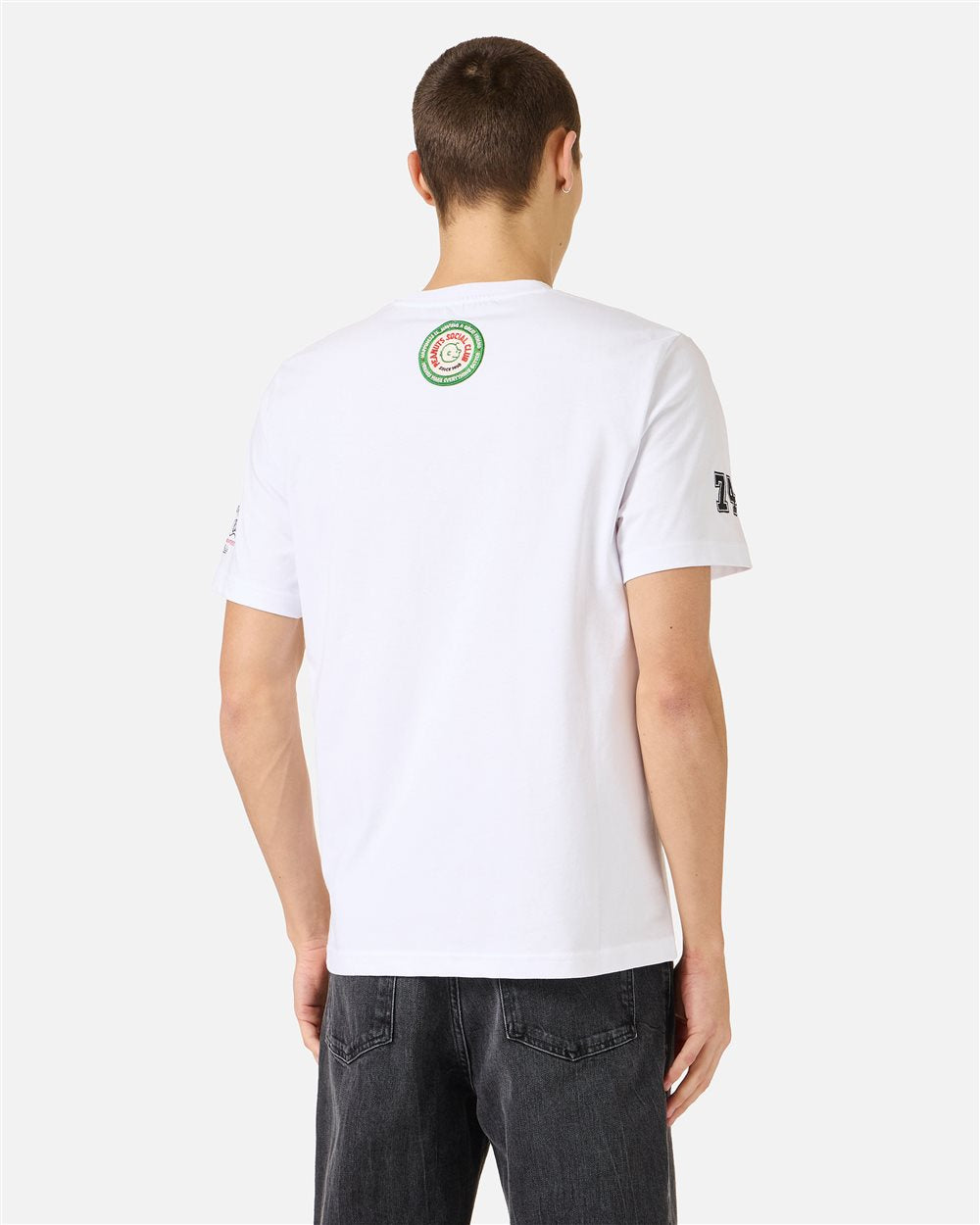 Iceberg Regular fit optic white cotton jersey T-shirt with a Snoopy design