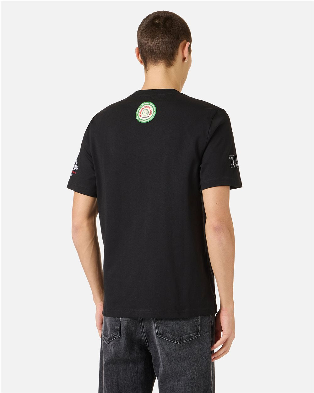 Iceberg Regular fit black cotton jersey T-shirt with Snoopy design
