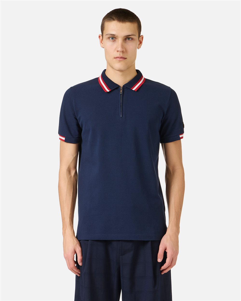 Iceberg Regular fit blue short-sleeved polo shirt in cotton piquet