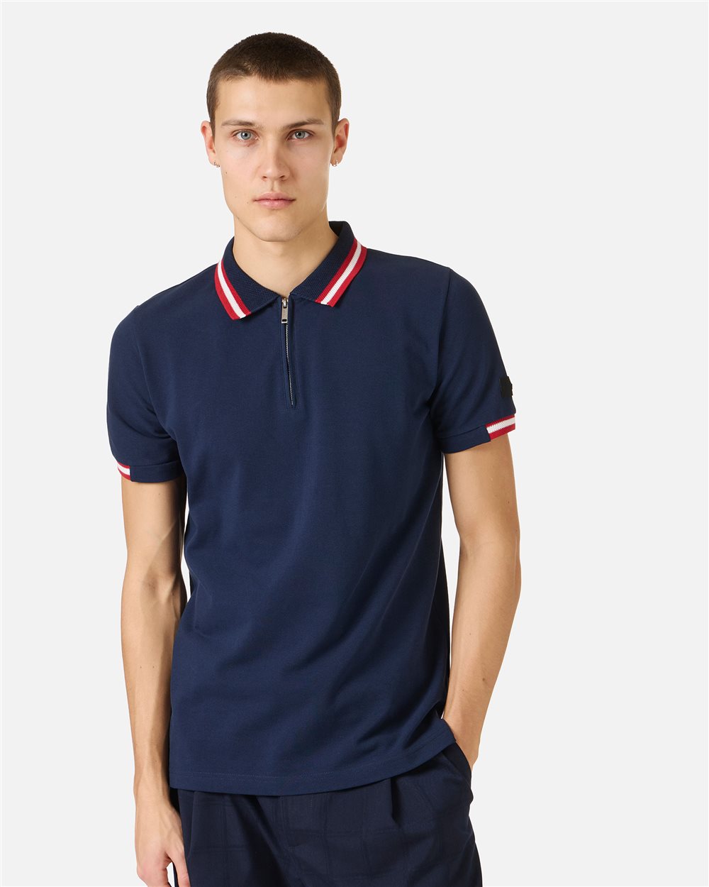 Iceberg Regular fit blue short-sleeved polo shirt in cotton piquet
