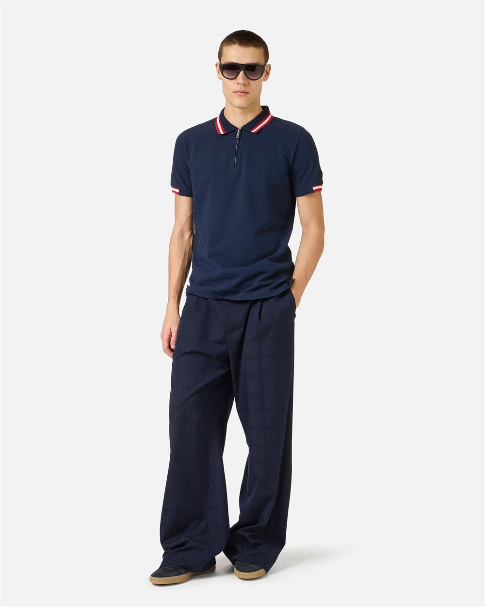Iceberg Regular fit blue short-sleeved polo shirt in cotton piquet