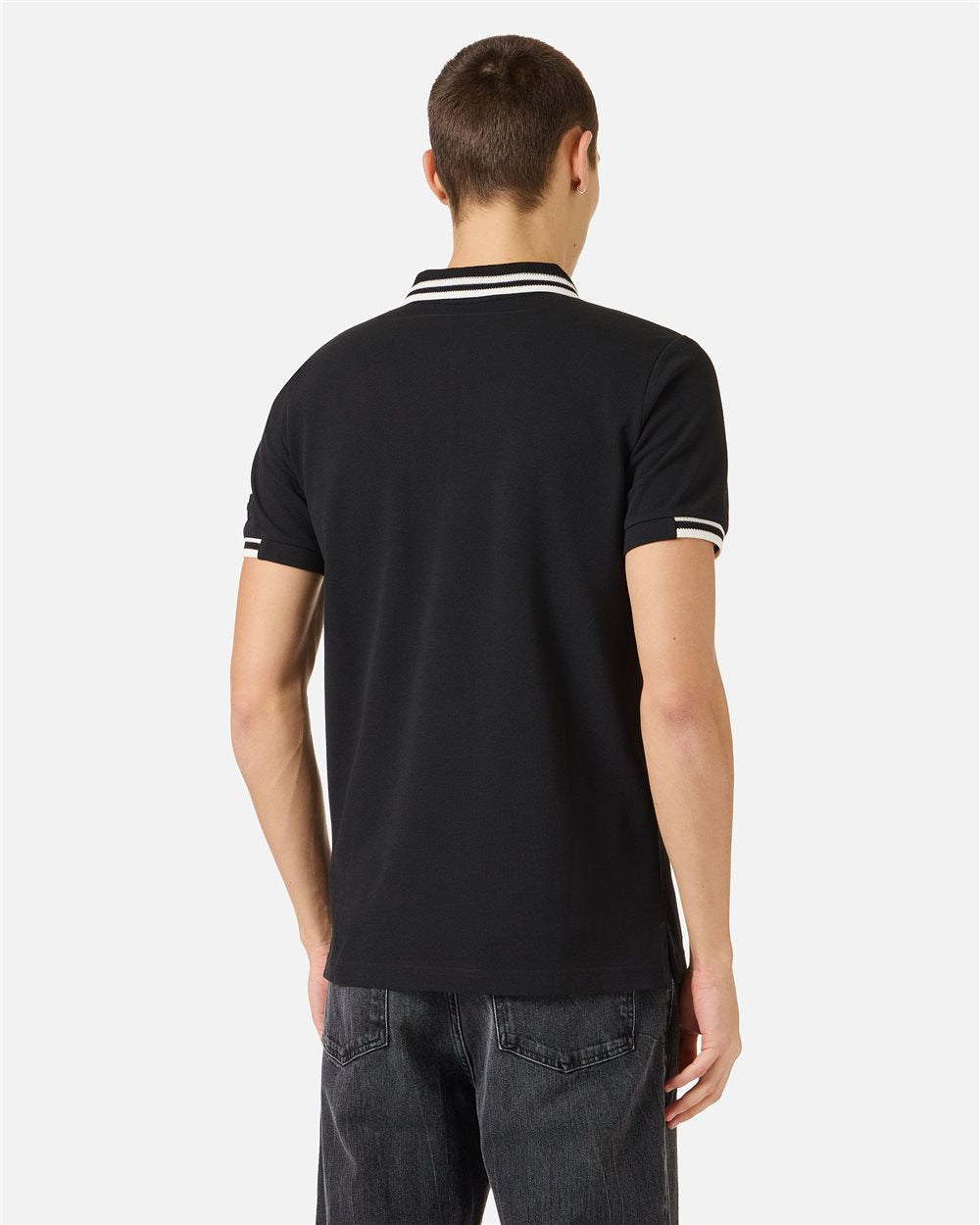 Iceberg Regular fit black short-sleeved polo shirt in cotton piquet