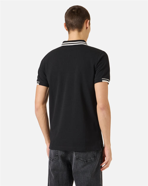 Iceberg Regular fit black short-sleeved polo shirt in cotton piquet