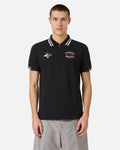 Iceberg Regular fit black short-sleeved polo shirt in cotton piquet with Sylvester