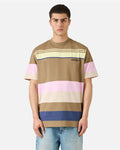 Iceberg Relaxed fit multicolor T-shirt with a green background in cotton jersey, featuring embroidered logo