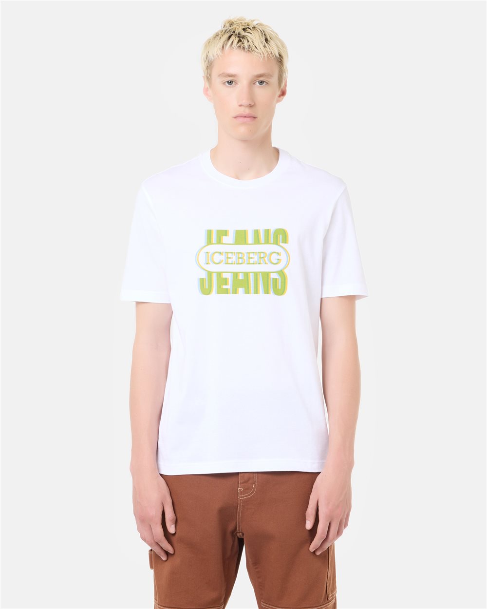 Iceberg Optic white, regular fit cotton jersey T-shirt