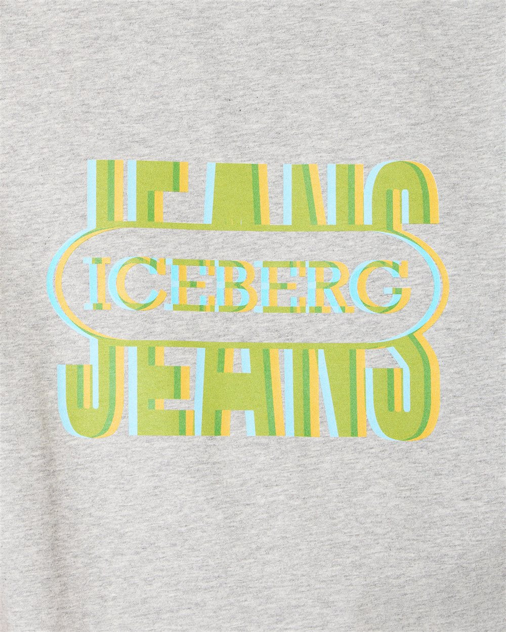 Iceberg Light gray melange, regular fit cotton jersey T-shirt