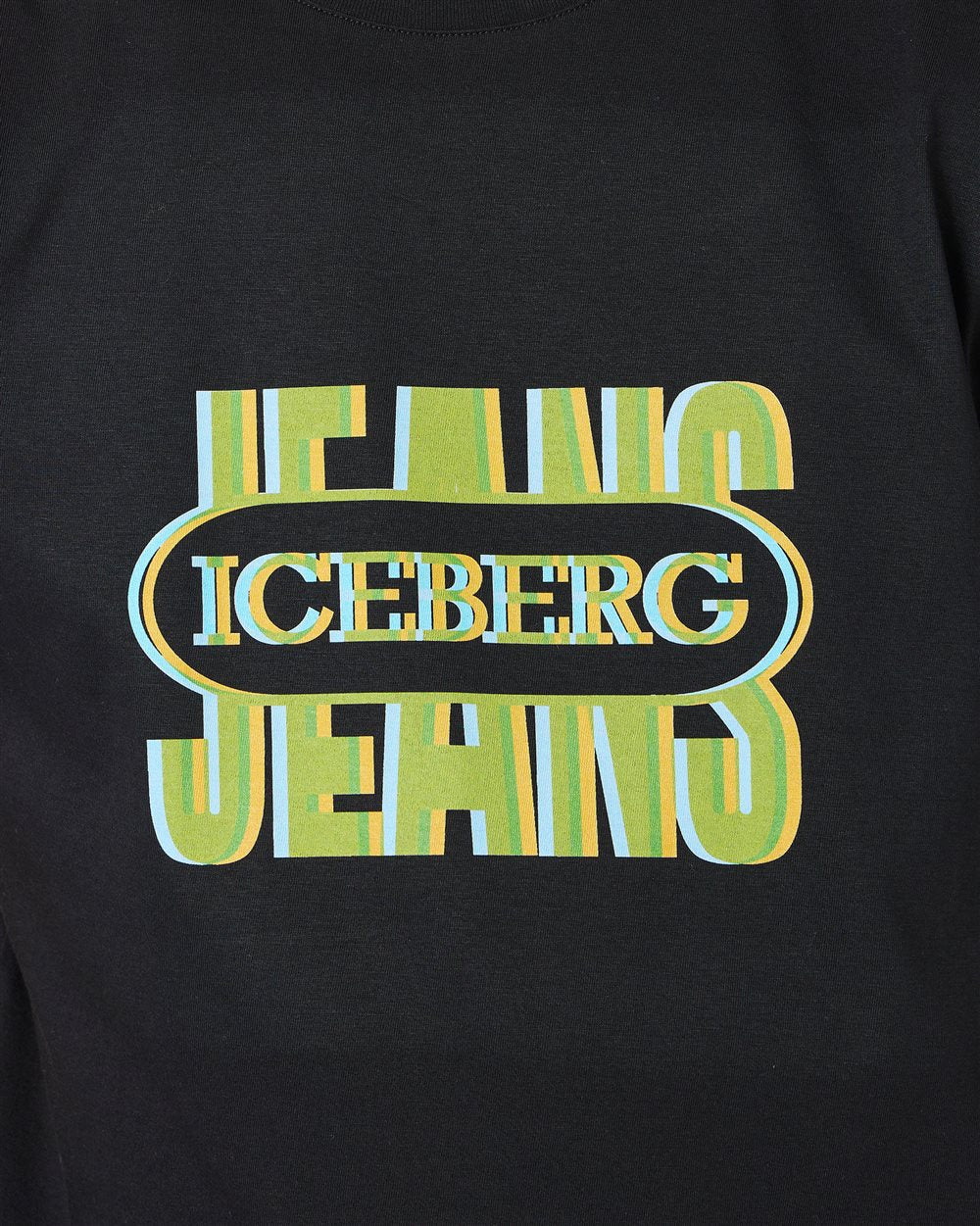Iceberg Black, regular fit cotton jersey T-shirt