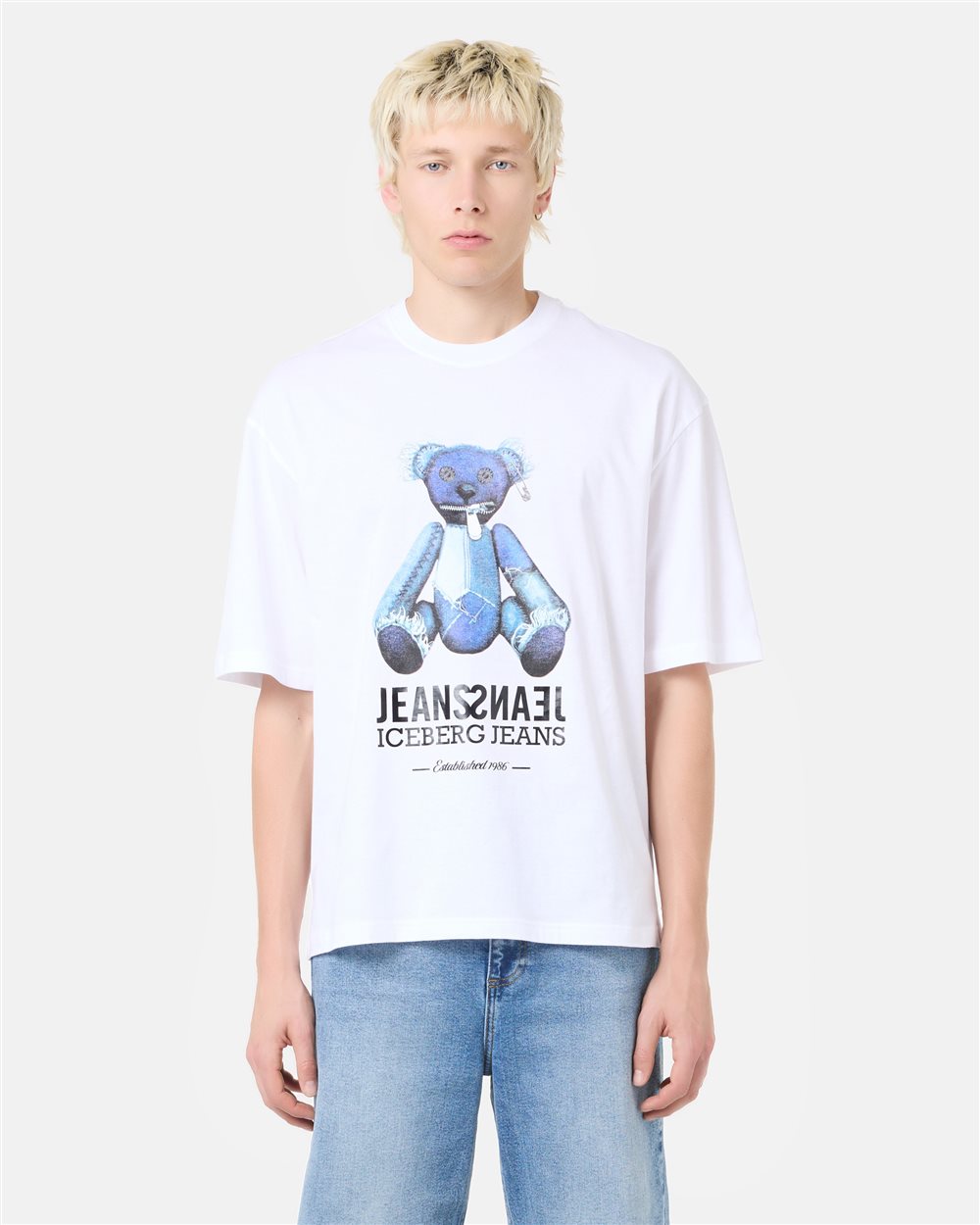 Iceberg Optic white, regular fit cotton jersey T-shirt