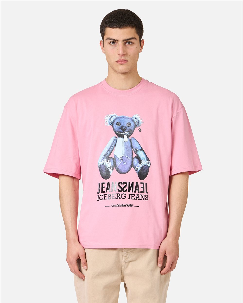 Iceberg Relaxed fit, pink cotton jersey T-shirt