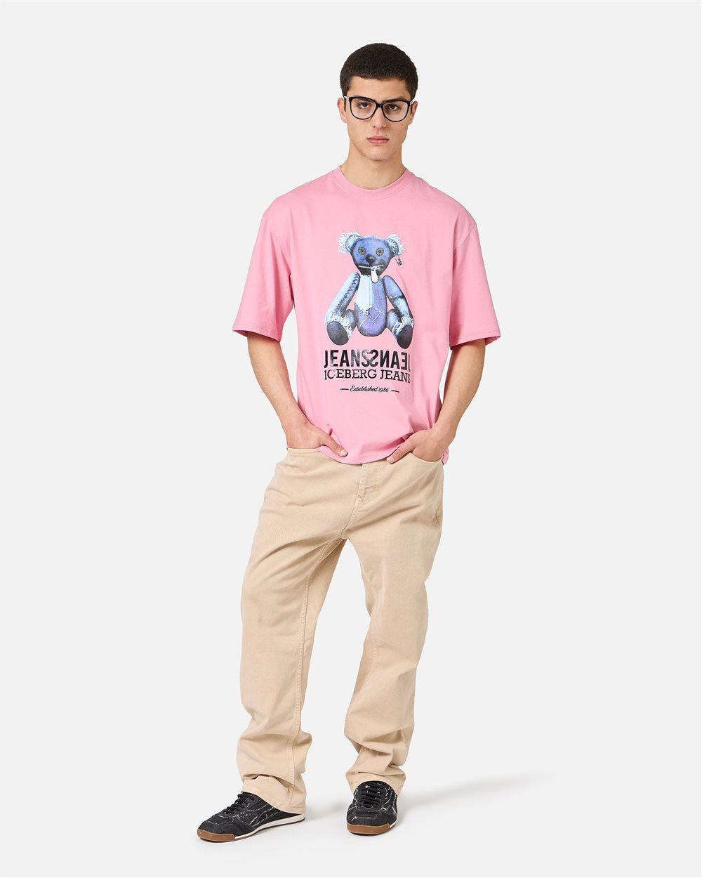 Iceberg Relaxed fit, pink cotton jersey T-shirt