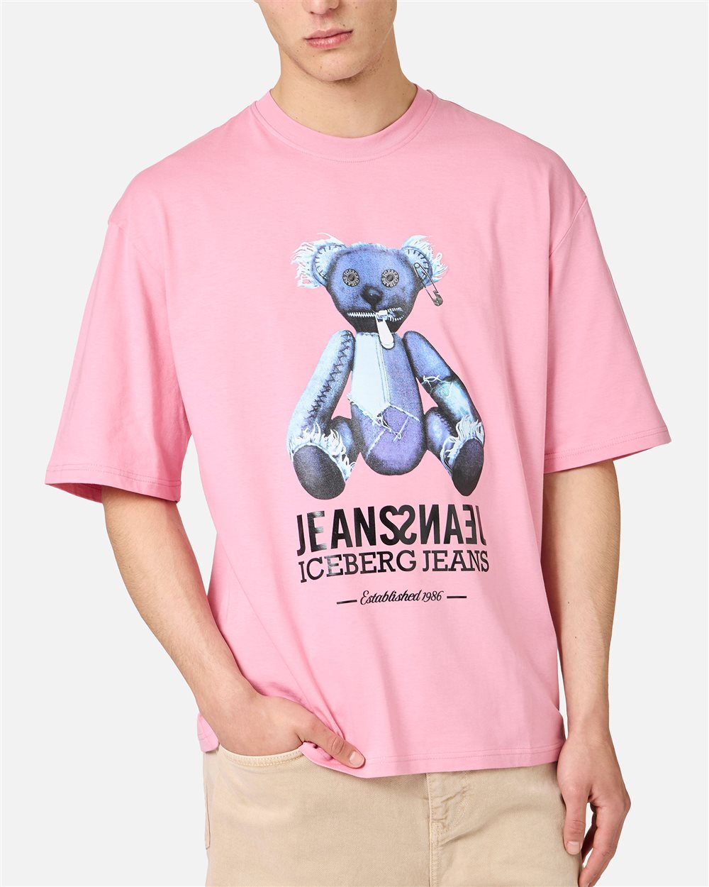 Iceberg Relaxed fit, pink cotton jersey T-shirt