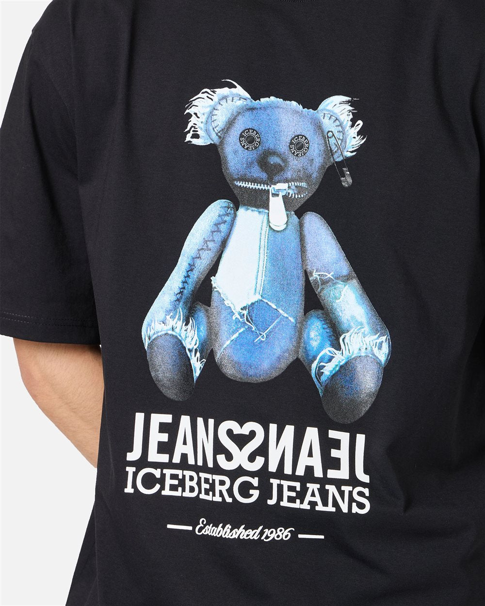 Iceberg Black, relaxed fit cotton jersey T-shirt
