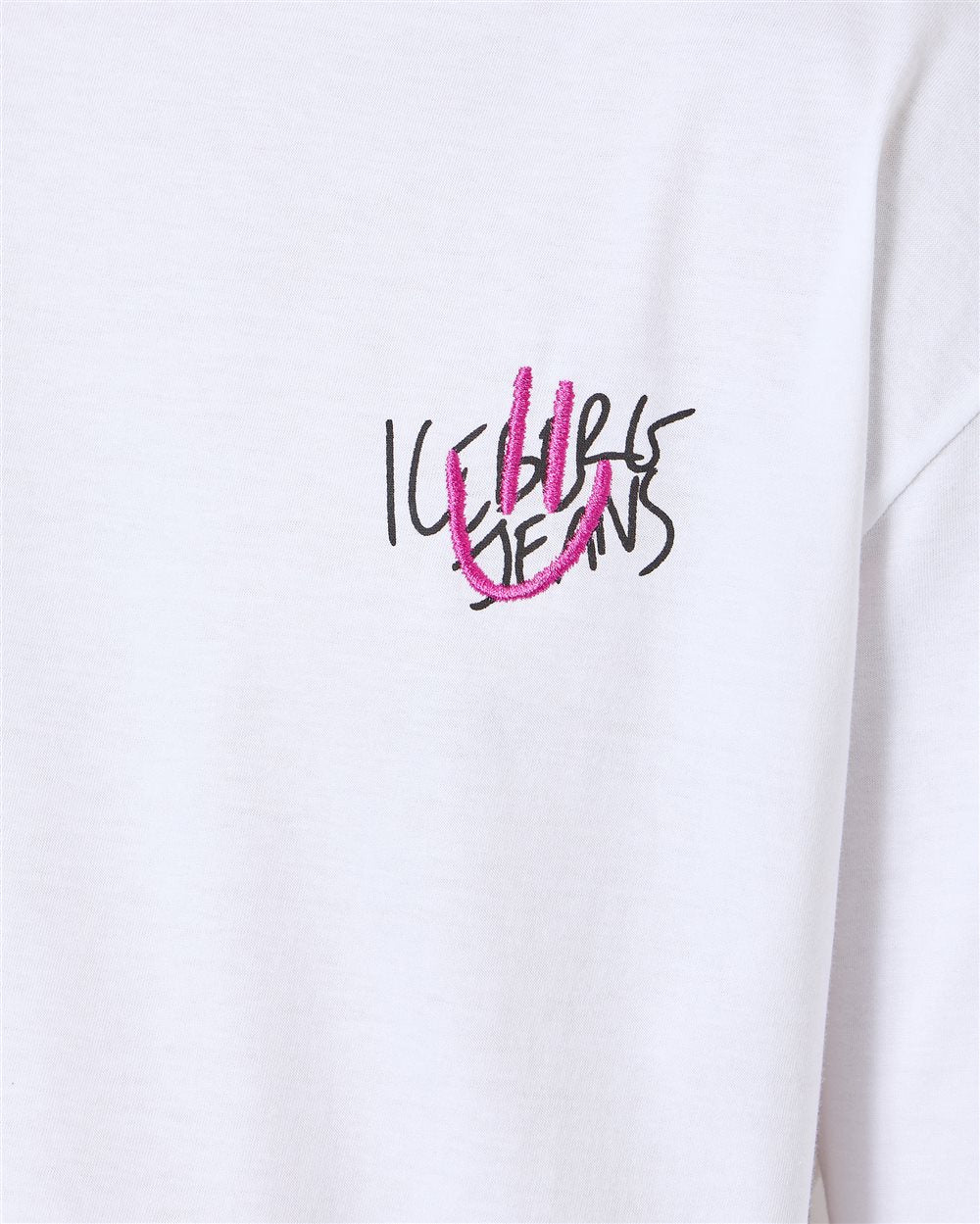 Iceberg Relaxed fit optic white cotton jersey T-shirt with print