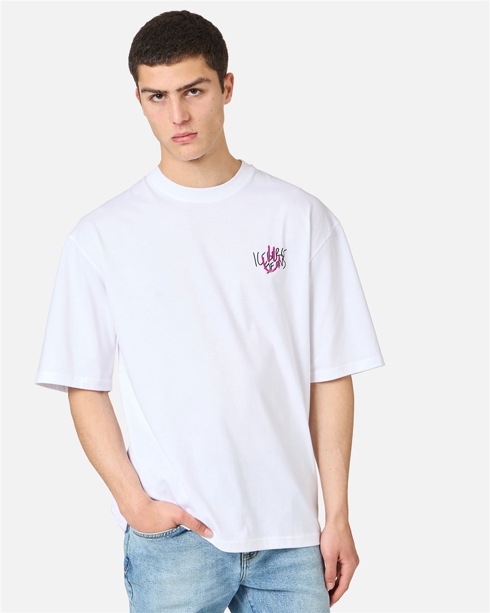 Iceberg Relaxed fit optic white cotton jersey T-shirt with print