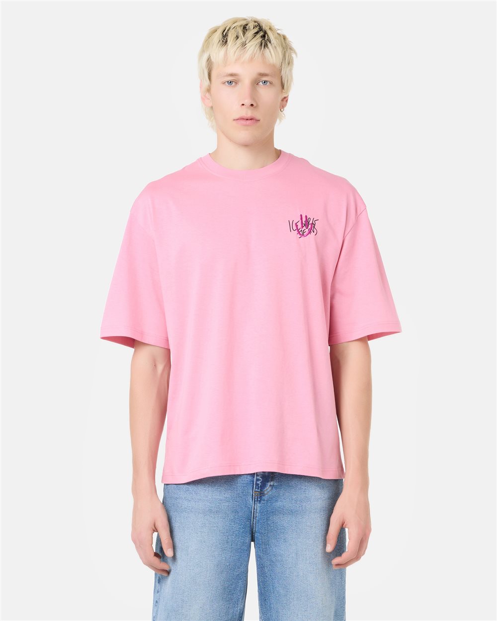 Iceberg Relaxed fit girls pink T-shirt in cotton jersey with print
