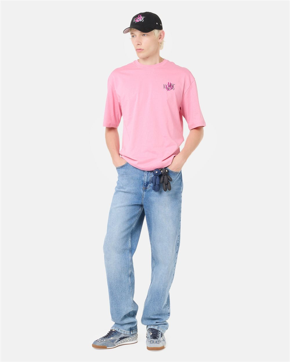 Iceberg Relaxed fit girls pink T-shirt in cotton jersey with print