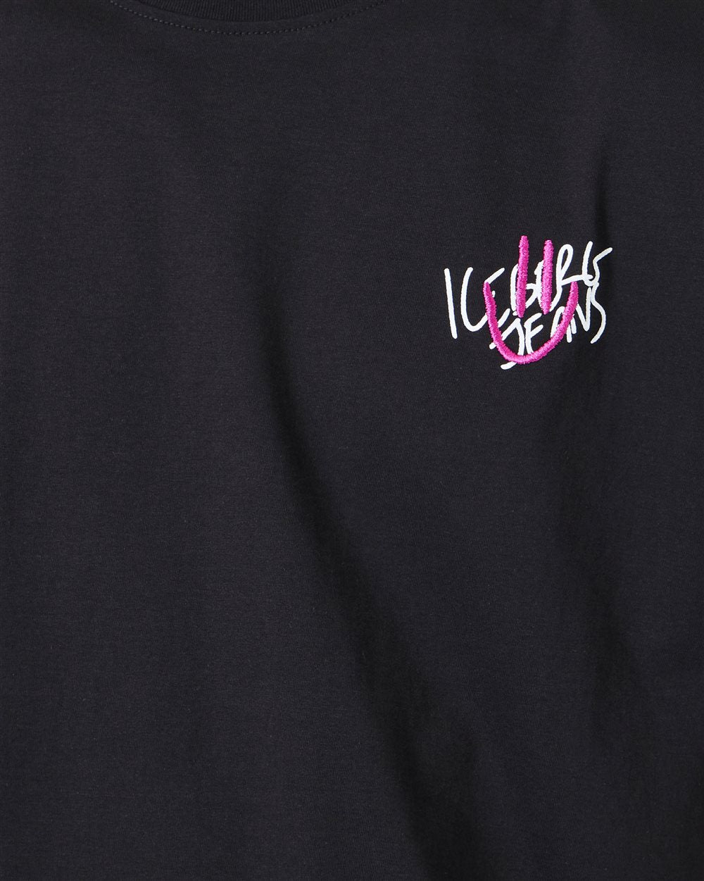Iceberg Relaxed fit black cotton jersey T-shirt with print
