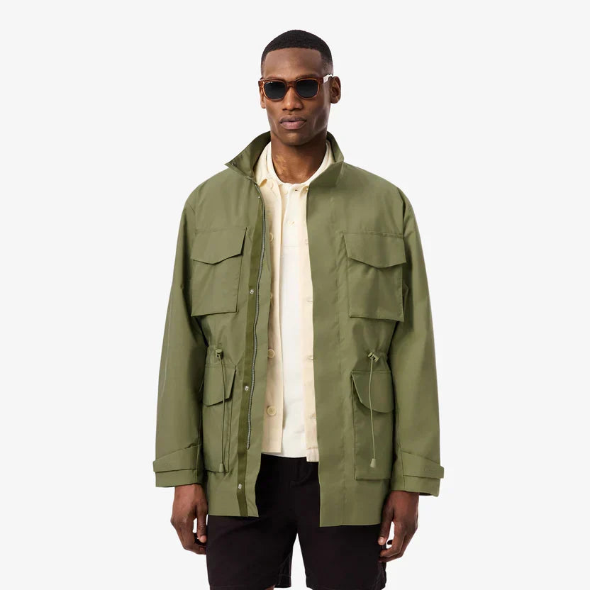 Lacoste Mid-length water-repellent windbreaker jacket