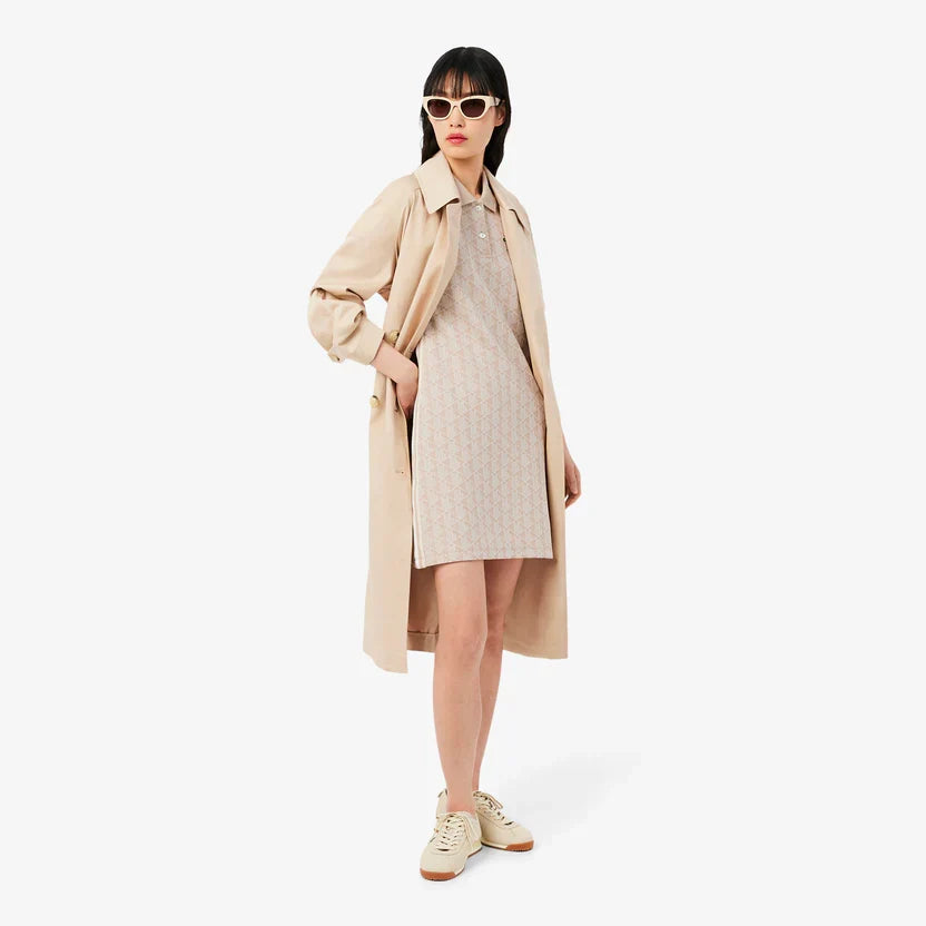 Lacoste Women's Slim fit monogram jacquard polo dress