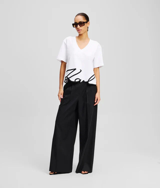 Karl Lagerfeld Women's Signature v-neck T-shirt