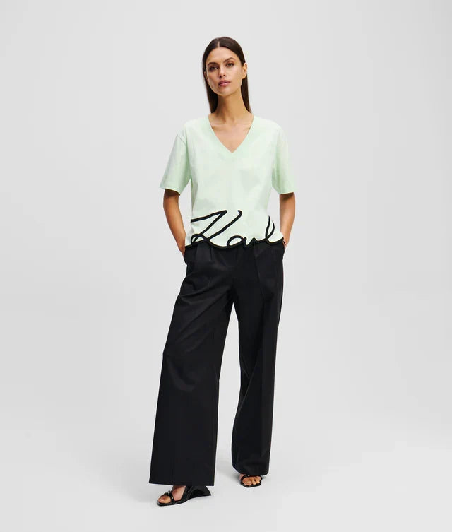 Karl Lagerfeld Women's Signature v-neck T-shirt